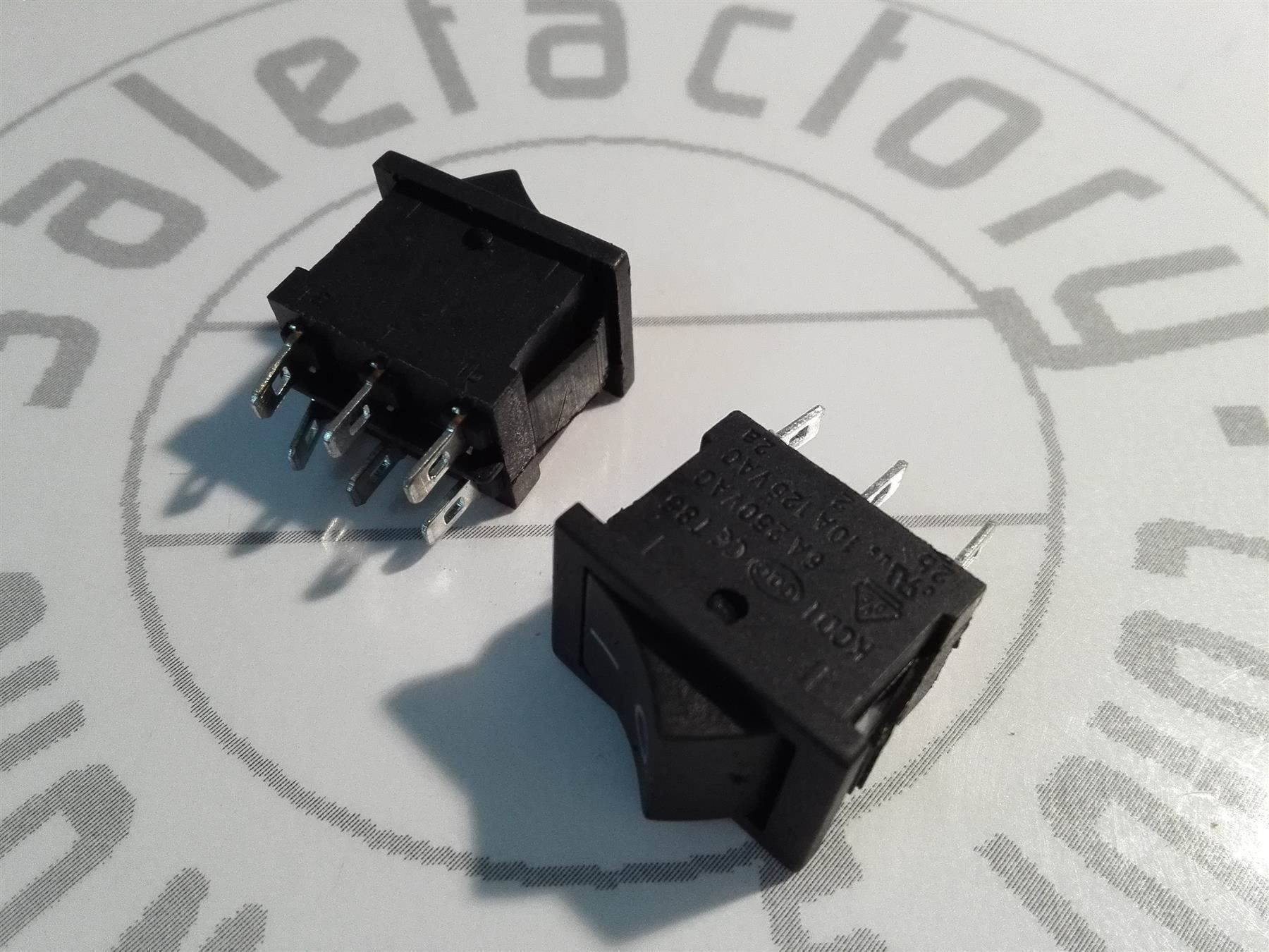 Interruttori: Wippschalter AN/AUS, schwarz 6PIN – Nuovo (secondo la descrizione) da Luzern venduto da Salefactory 1