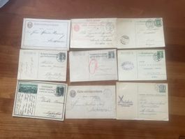 Lot 9 Stück  Postkarten uralt ab 1877  (G1367)