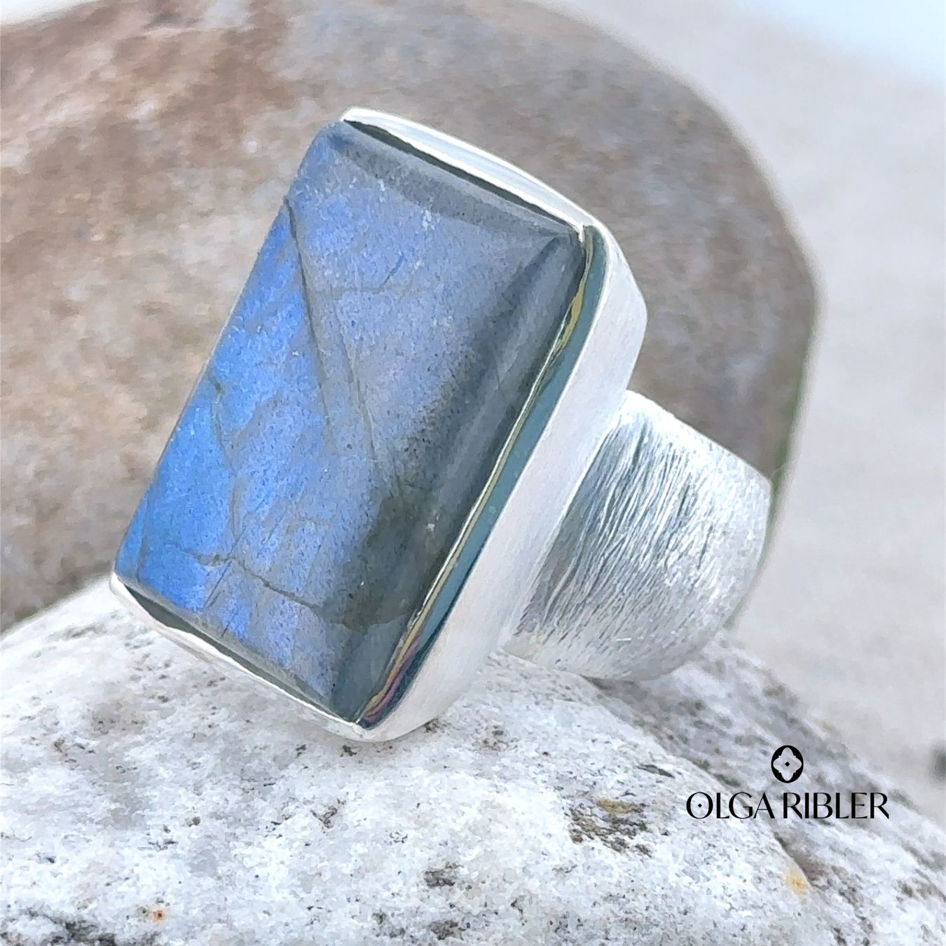 Olga Ribler Anelli: Statement Silber Ring 925 - Labradorit - Grösse 58 – Nuovo (secondo la descrizione) da Luzern venduto da Schmuckoutlet