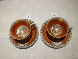 2 Schlegelmilch Porzellantassen antik