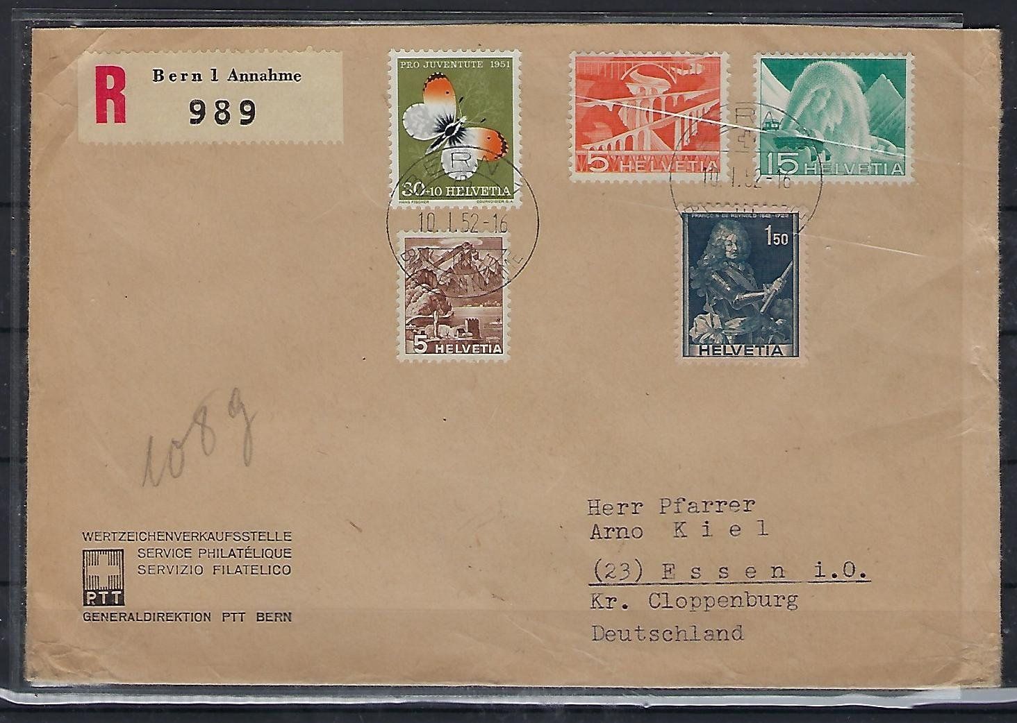 Tutti i francobolli: 1952 Einschreibe Brief  Werbe  15007 – Usato da Lunden venduto da Animus999