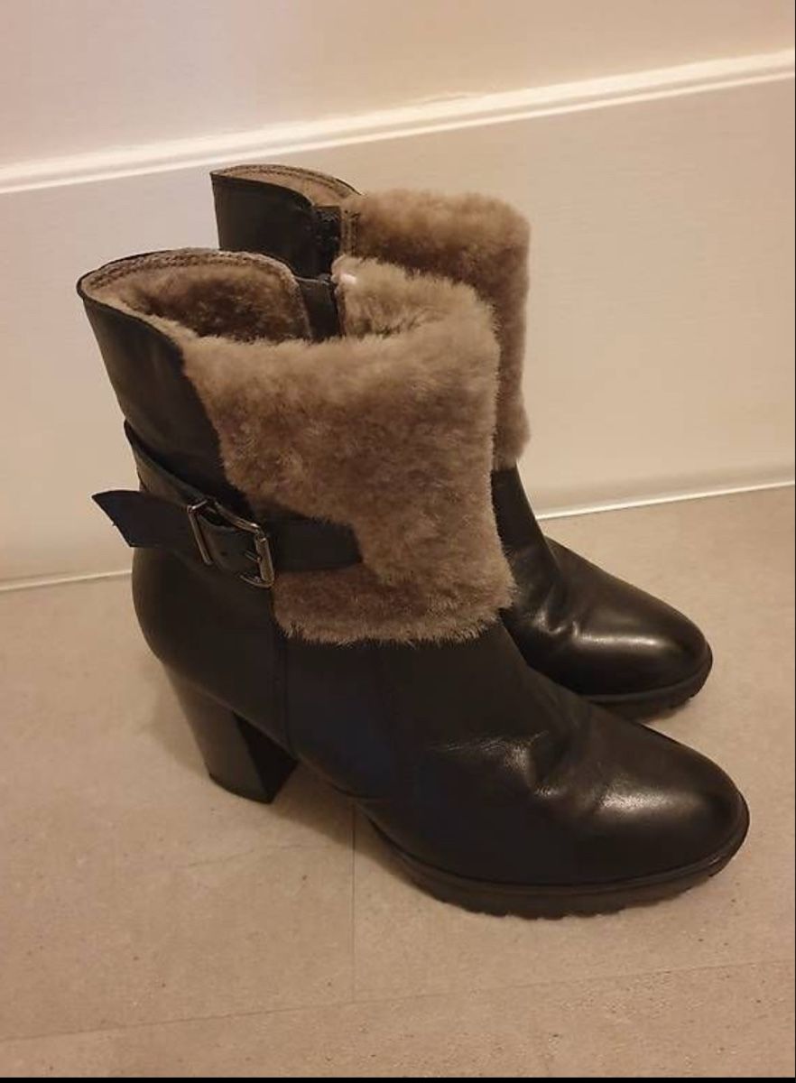 Globus Damenschuhe: Bottines Globus cuir et fourrure 38 – Gebraucht aus Geneve von Monthoux13