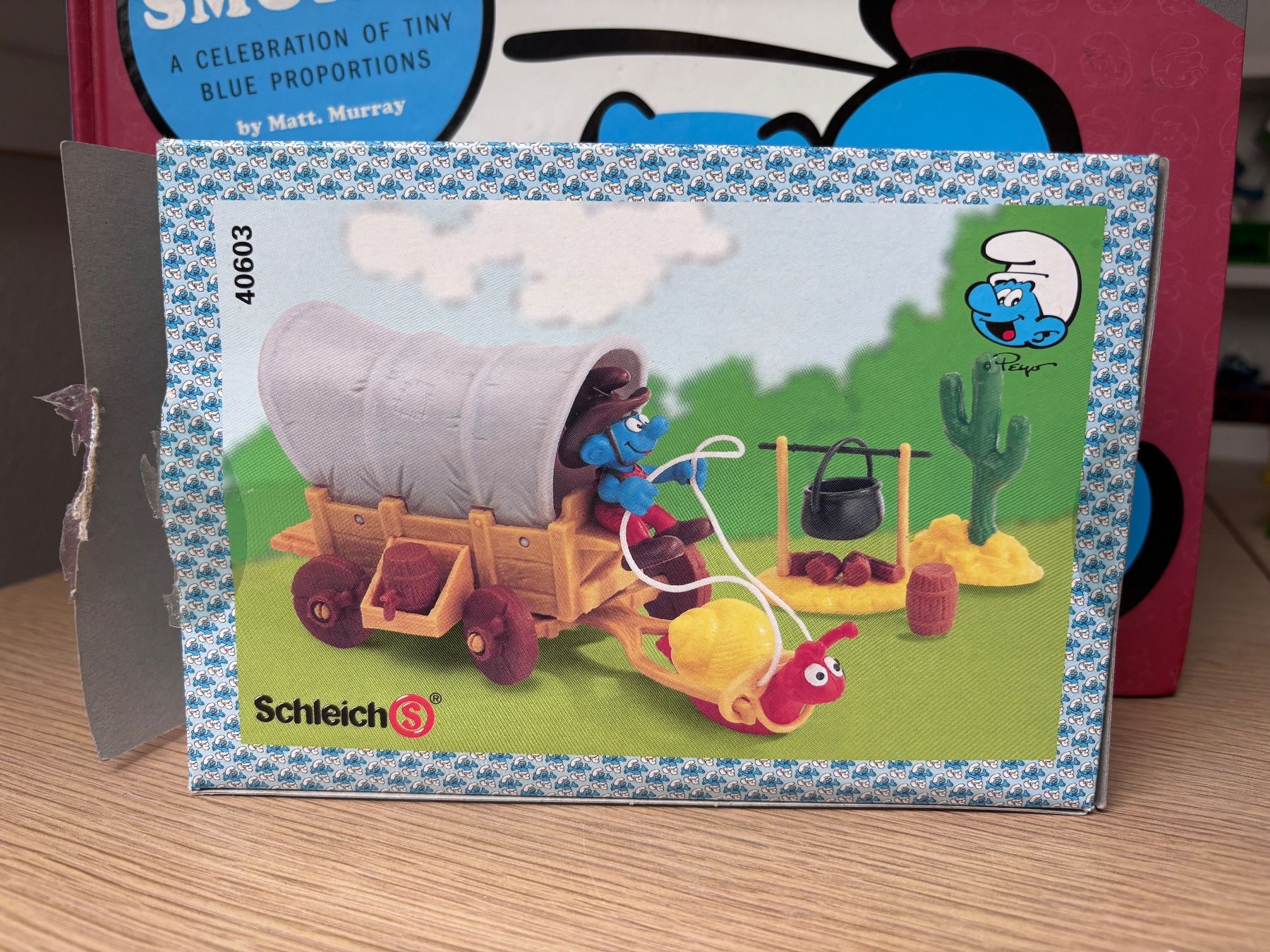 Schleich Statuette: Schlümpfe Schnecken-Kutsche und Cowboy – Usato da Lyss venduto da Duckszone