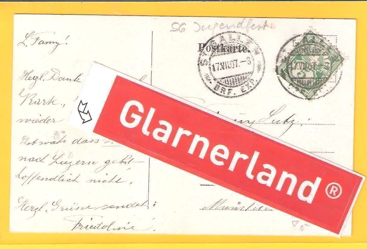 Ansichtskarten: 17.7.1907 Gruss vom St.Galler Jugendfest – Gebraucht aus Zürich von Hagliweg 2