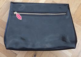 Yves Saint Laurent YSL Lack kleine Kosmetiktasche Schwarz