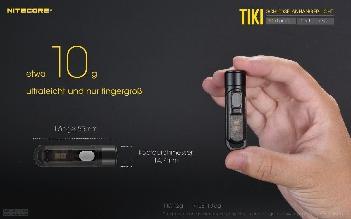 NiteCore Lampade: Nitecore TIKI Schlüsselbundlampe mit UV – Nuovo e nell'imballaggio originale da Grüningen venduto da Prolumin 1