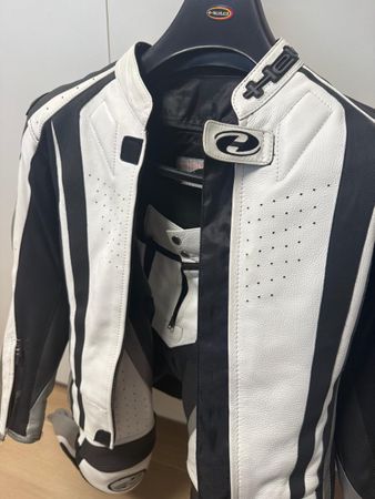 Held Lederkombi Motorrad Zweiteiler weiss schwarz