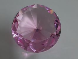Diamant Glas rosa 12 cm Neu