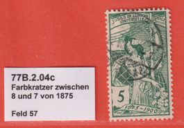 UPU 77B.2.04c Feld 57, Farbkratzer zwischen 8 und 7 von 1875