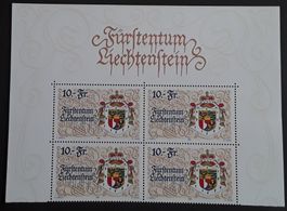 1996: Liechtenstein Grosses Staatwappen Viererbl.Nr.1078 **