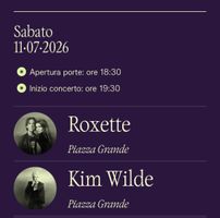 2 Biglietti Roxette & Kim Wilde Moon & Stars 2026