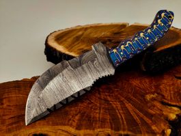 Geprüft! 1A Knife Faltenstahl DAMASCUS Damast Jagd Messer