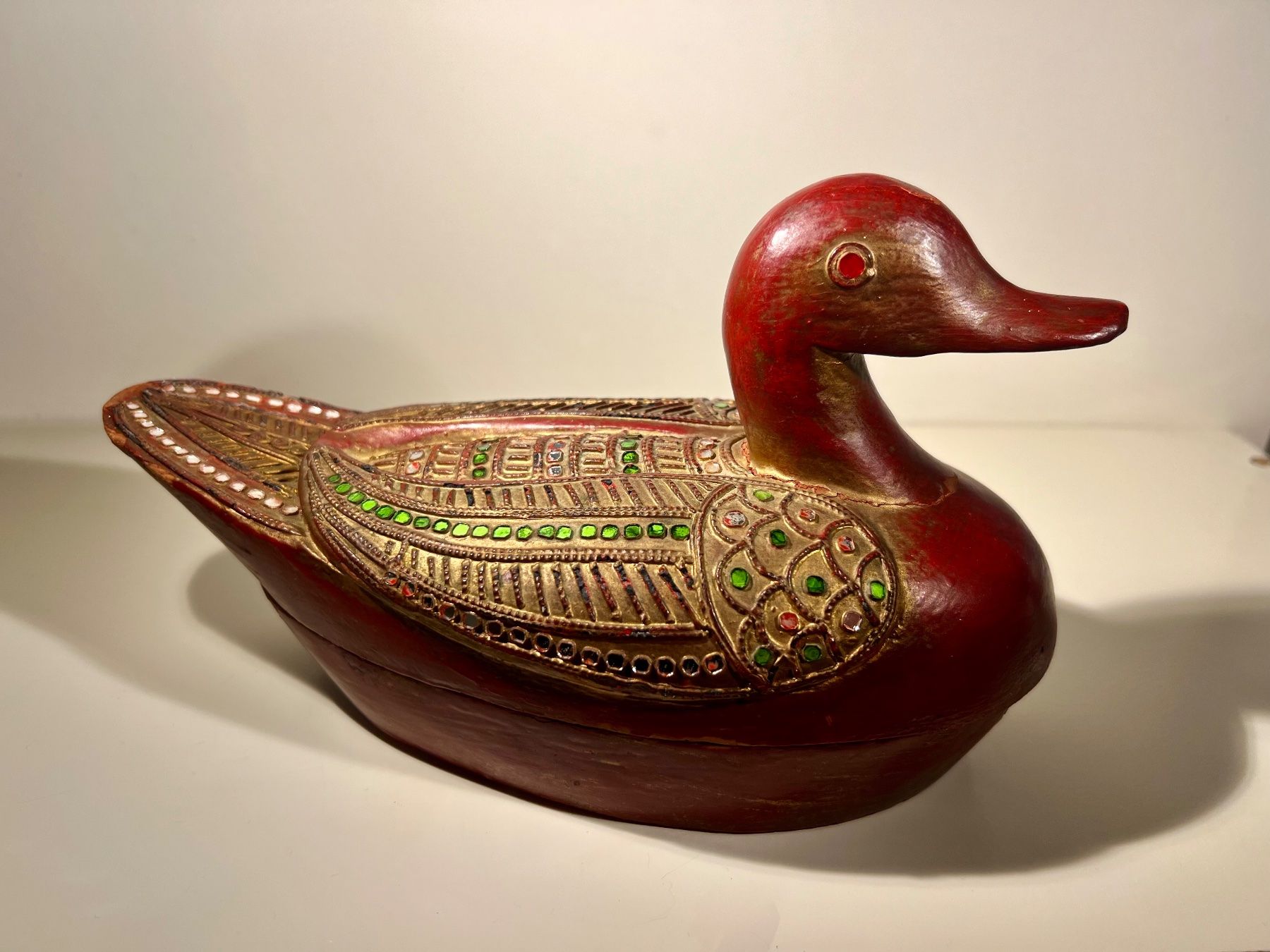 Dosen: Ancienne boîte bijoux canard, Burma, laque, éclats miroirs – Gebraucht aus Genève von DELIRBEADS 1