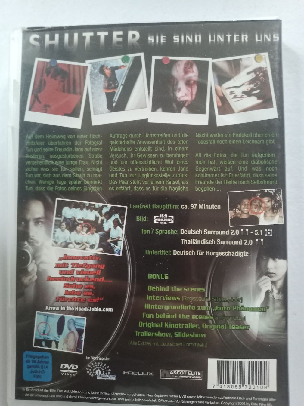 Tutti i DVDs: DVD Shutter - Sie sind unter uns - Horrorfilm – Usato da Tann venduto da Veebee6 1