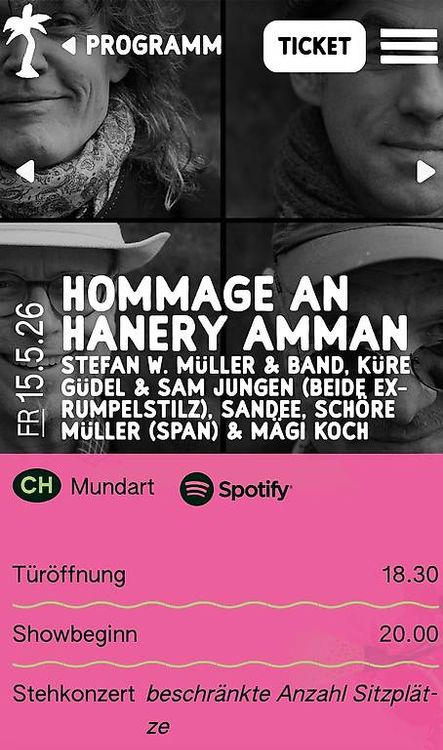 Hommage an Hanery Amman, Mühle Hunziken, 15.5.2026 (Neu (gemäss ...