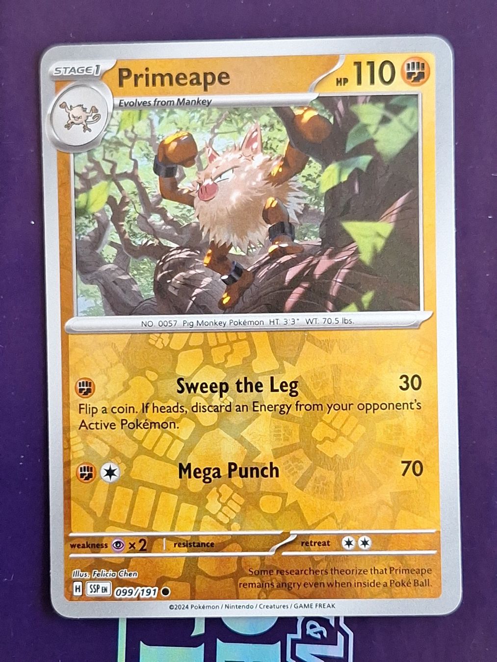 Pokémon Carte collezionabili: Primeape - Reverse Holo - Pokemon Surging Sparks – Usato da Altstätten SG venduto da GGsGameshop