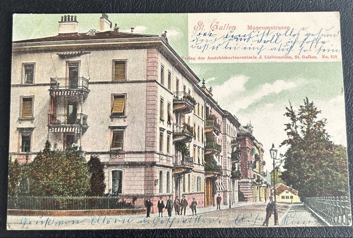 Ansichtskarten: St.Gallen Museumsstrasse 1904 – Gebraucht aus Horw von Tellbub