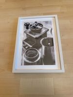 Schwarz-Weiss Foto im Rahmen - Kaffee Liebhaber Deko