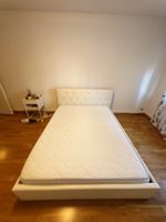 Doppelbett Kunstleder weiss mit Stauraum inkl Matratze
