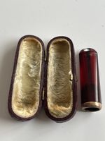 Zigarettenmundstück mit Etui Bernsteinimitat Messing (S31)