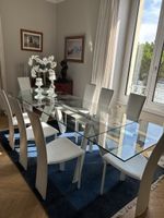 Table Design Roche Bobois en verre avec 2 rallonges integree