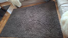 2x Shaggy Teppich dunkelbraun