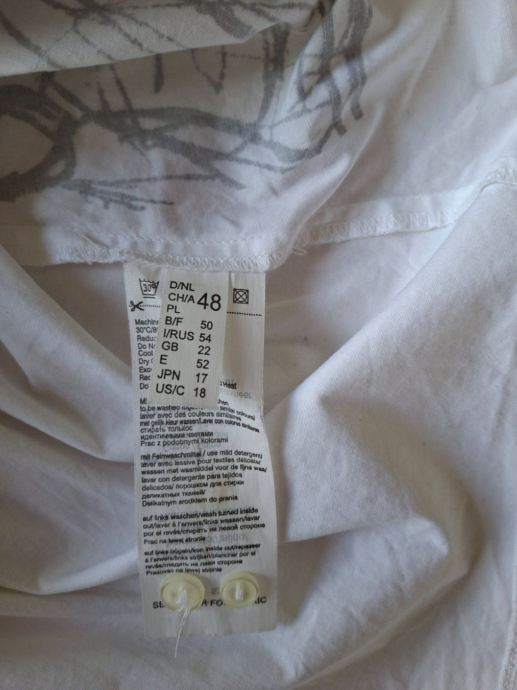 Camicette: SAMOON Bluse Gr. 48 Weiss mit Print – Usato da WALTERSWIL SO venduto da thb_ybm8 3