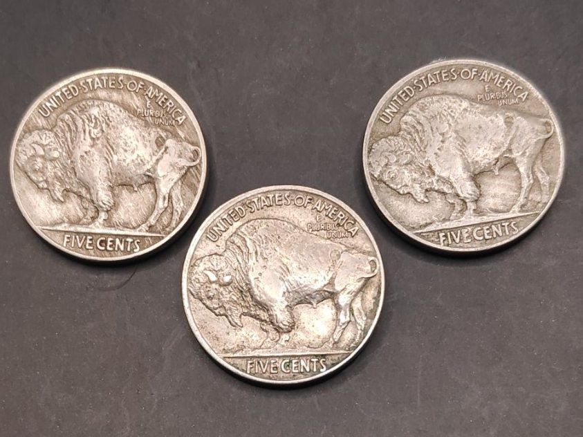 Tutti le monete: 3x 5 Cent "Buffalo Nickel" (1917/18/19) – Usato da Sirnach venduto da Trekk64 1