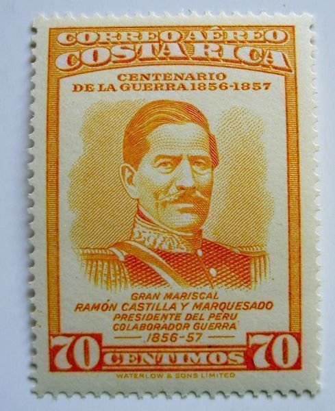 Alle Briefmarken: 70 Centimos, Costa Rica, Centenario 1957 – Neu (gemäss Beschreibung) aus Stuttgart von Escazu