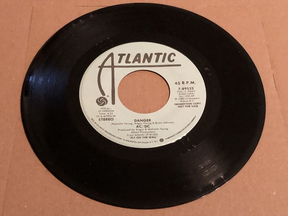 AC/DC. 7“ Single 1985. Promotion Copy Not For Sale. Danger (Gebraucht ...