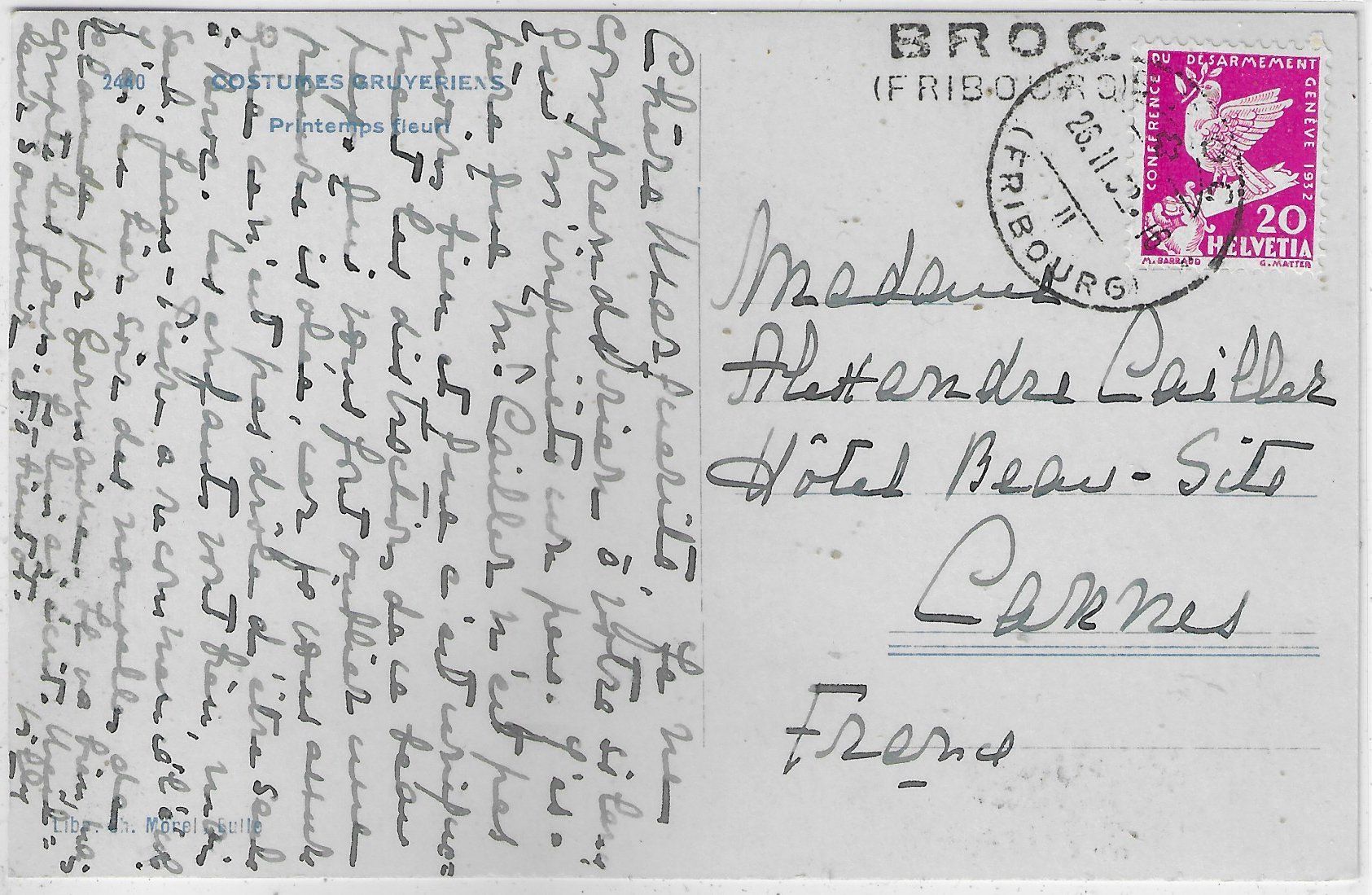 Cartoline postali: Costumes Gruyeriens - Printemps fleuri – Usato da Ettingen venduto da Kartenplanet 1