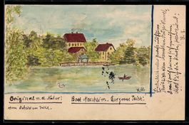 Handgemalt: Bad Nauheim, Der grosse Teic
