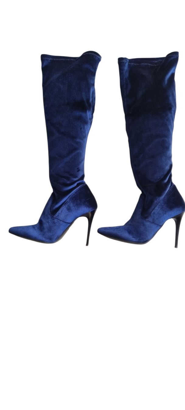 Scarpe da donna: Italienische Samtstiefel blau Gr.37 – Nuovo (secondo la descrizione) da Champlan venduto da acr_kkd5 3