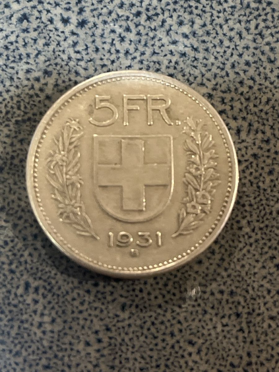 Tutti le monete: 5 francs argent 1931 B – Usato da Prangins venduto da Rodard8