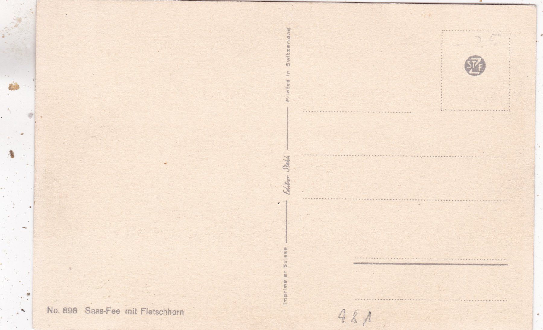 Cartoline postali: Saas-Fee mit Fletschhorn – Usato da Herisau venduto da Lisegrat2008 1