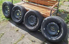 4x Hankook Winterräder 175/65 R14 82T auf Stahlfelgen