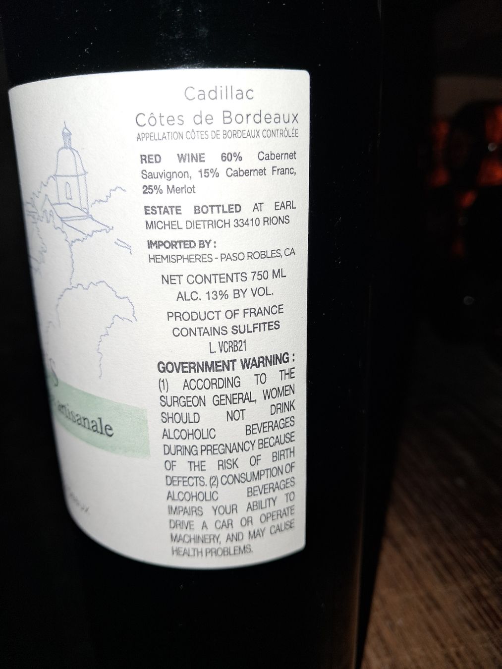 Wein: Les vignes de coulous Cadillac cotes de bordeaux 2021 – Neu und originalverpackt aus Le locle von juliensaran 4