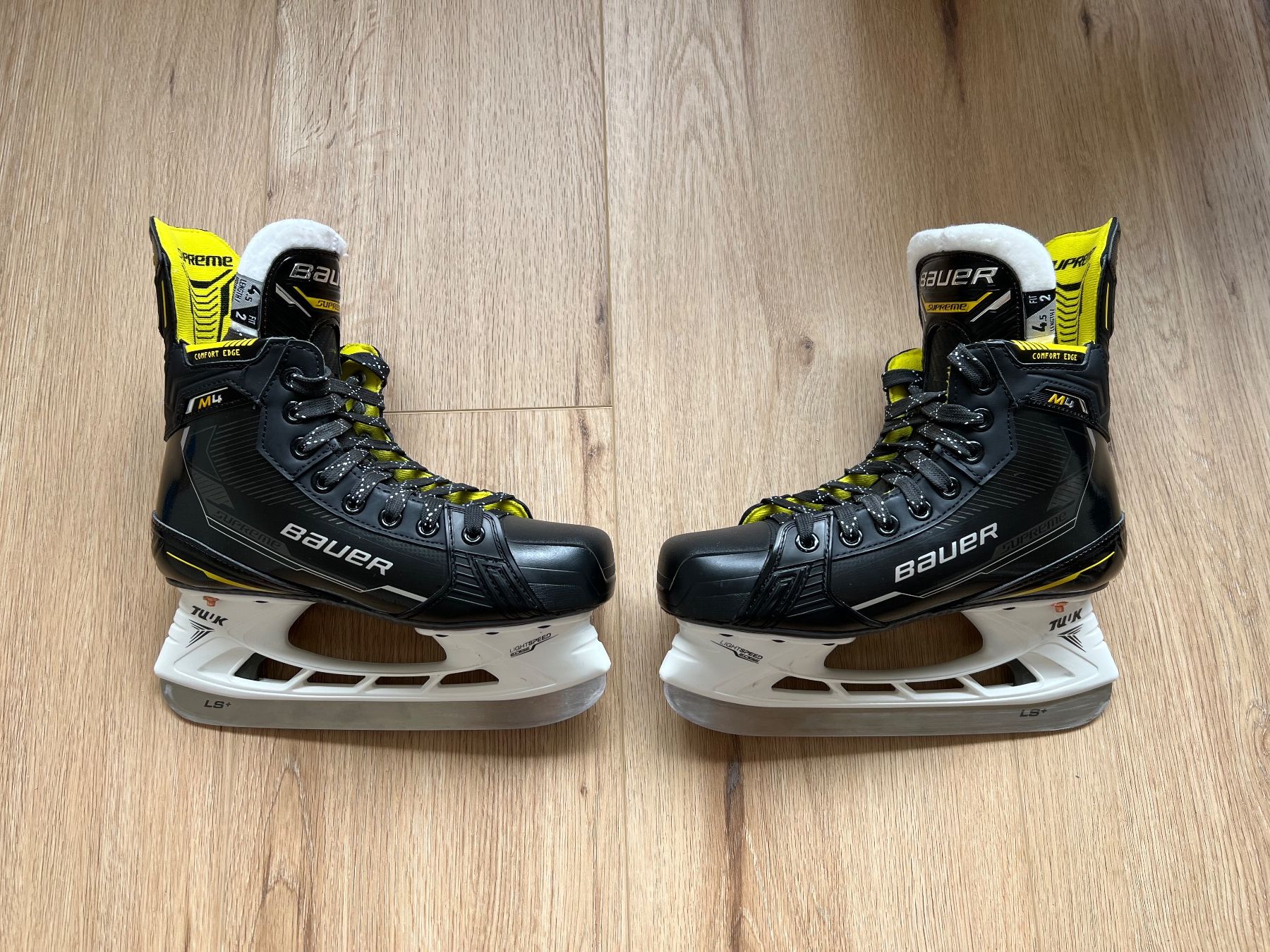 Bauer Pattini da ghiaccio: Bauer Supreme M4, Fit 2, Length 4.5 und Wachsbändel – Nuovo (secondo la descrizione) da Celerina venduto da kyr_tmr7 2