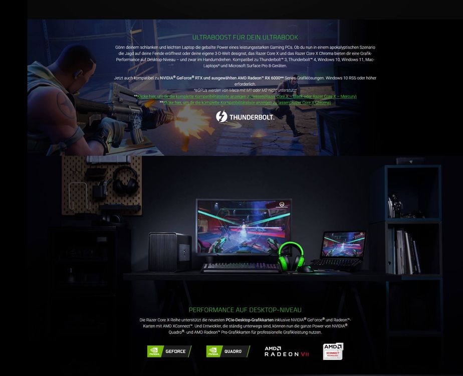 RAZER CORE X inkl ASUS ROG Strix Gaming RX580 ab 1.- (Gebraucht) in ...