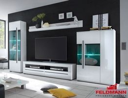 Wohnwand TV Board Anbauwand Hochglanz
