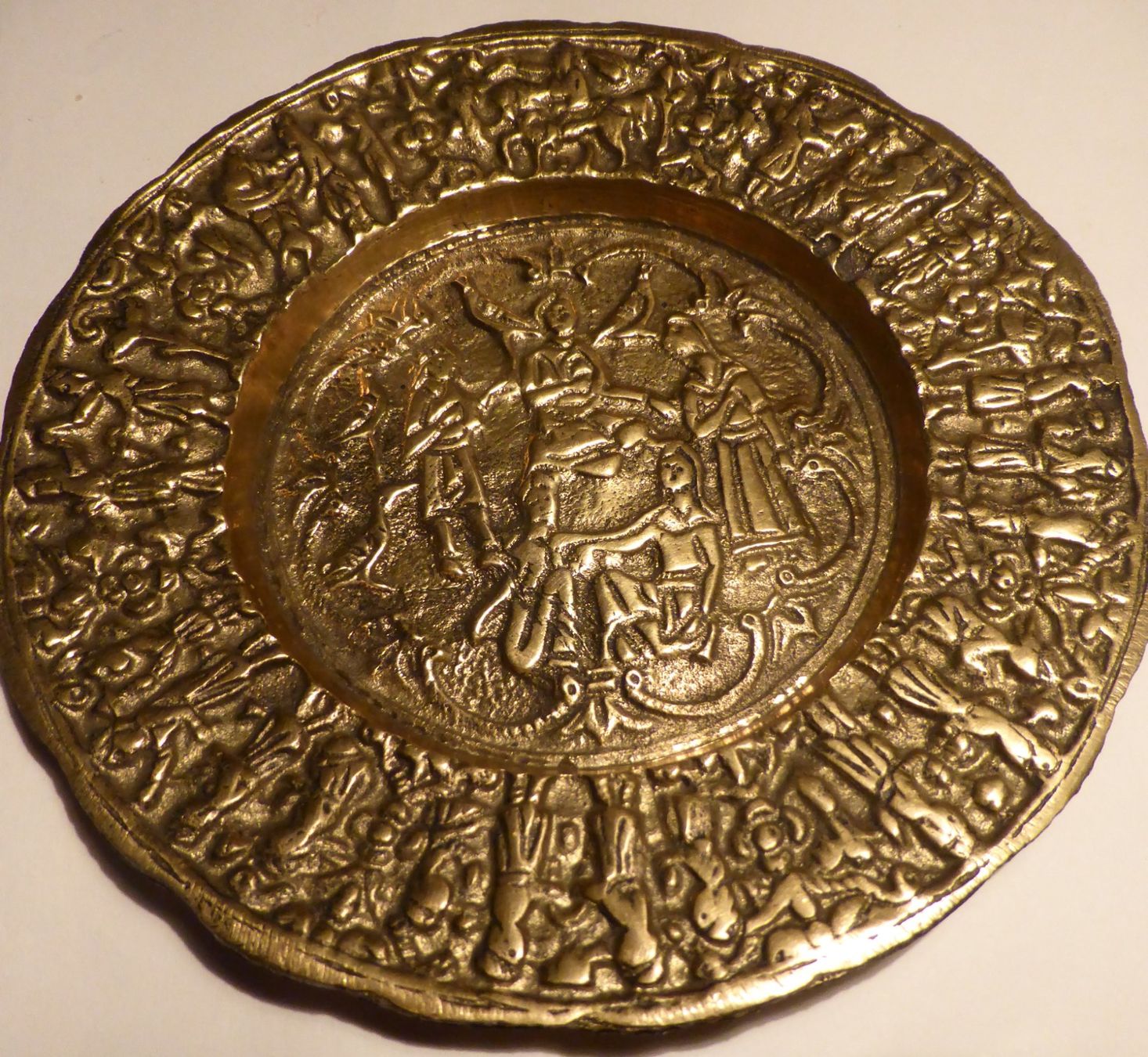 Piatti: EINZIGARTIGER-MEXIKANISCHER -AZTEKEN -TELLER-11,5 CM-MESSING – Usato da Zürich venduto da tritonis