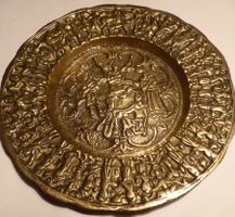 EINZIGARTIGER-MEXIKANISCHER -AZTEKEN -TELLER-11,5 CM-MESSING