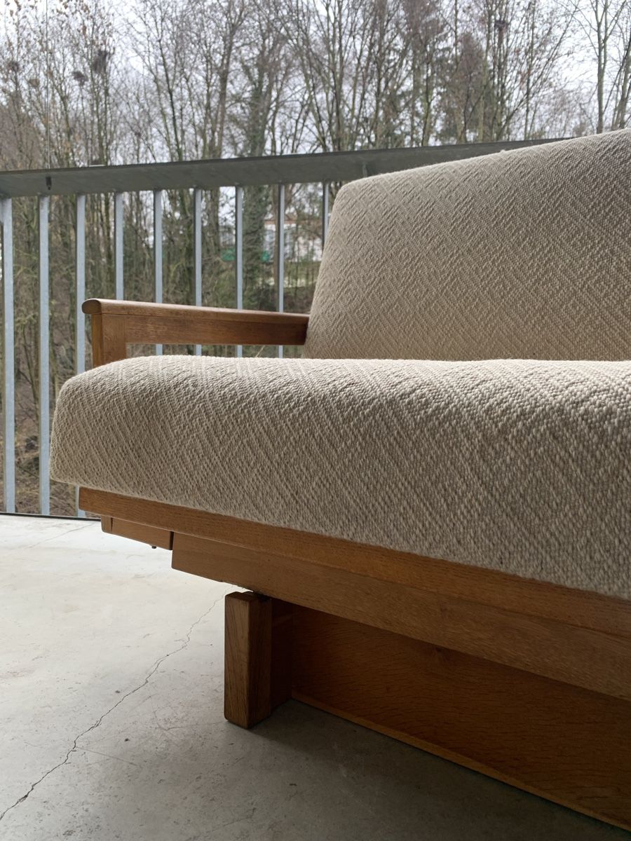 Divani: midcentury Schlafsofa Eichenholz | Wollbezug 1960 – Usato da Fribourg venduto da GBT42 2