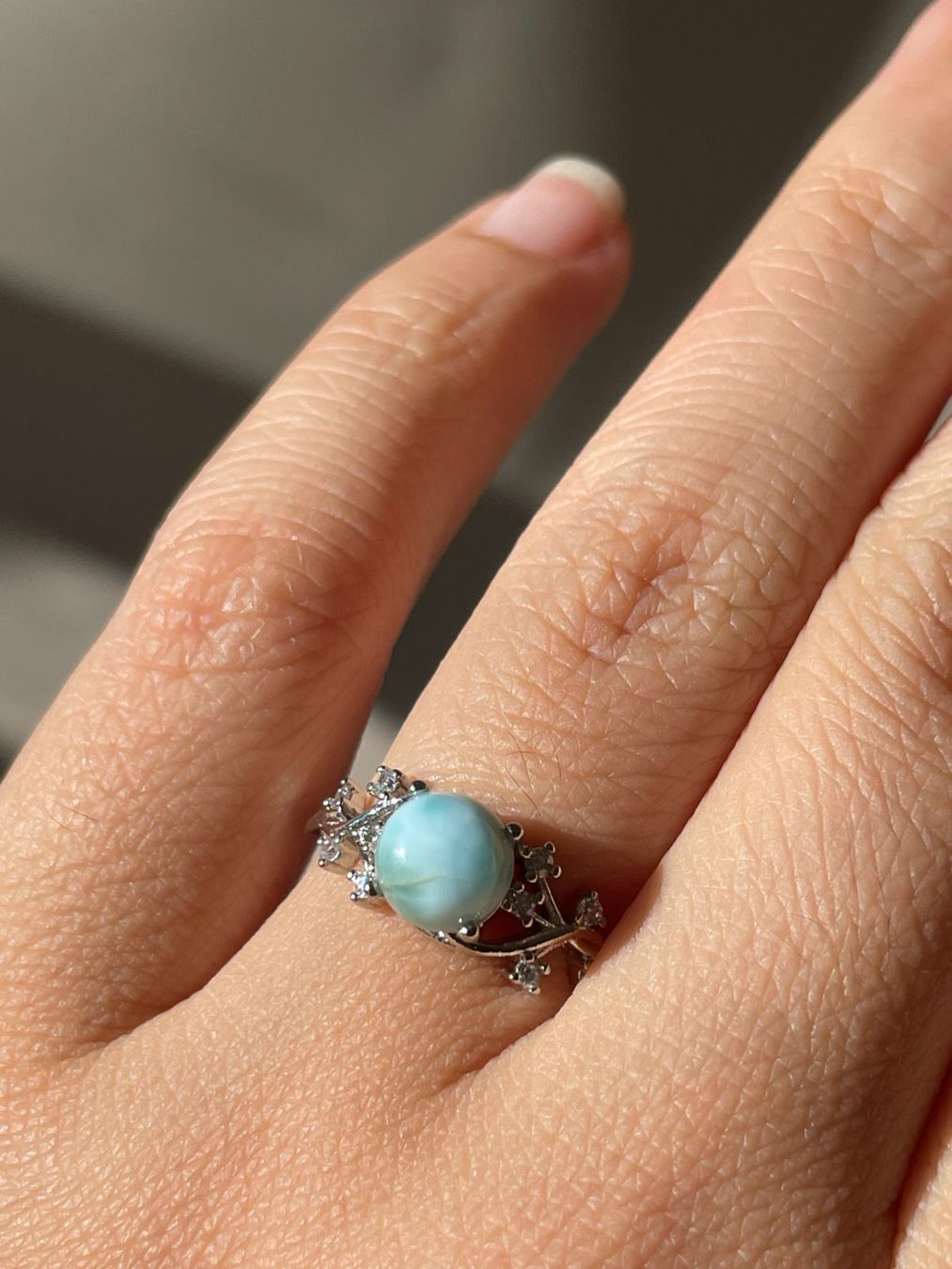 Pietre preziose: Premium Larimar Edelsteinring Naturstein – Nuovo e nell'imballaggio originale da Schiers venduto da sisikristall 6