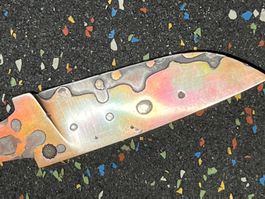 Kleine Kupferdamast Klinge von Jan Krauter Damast Messer