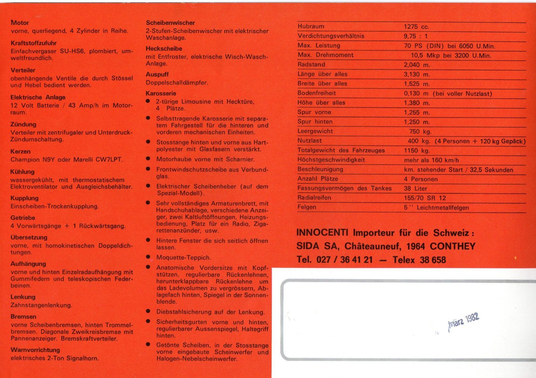 Innocenti Automobili: Innocenti De Tomaso - CH-Original Prospekt & Pressedoku. – Nuovo (secondo la descrizione) da Malans GR venduto da Chueche427 3