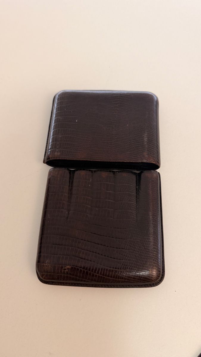Sonstige Tabakwaren: Davidoff Zigarren Etui braun Schuppenmuster Leder  – Gebraucht aus Rotkreuz von perlengott 3