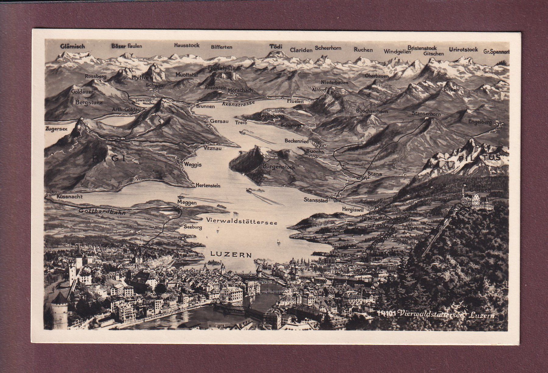 Cartoline postali: LUZERN und Umgebung – Usato da Pully venduto da nicecards