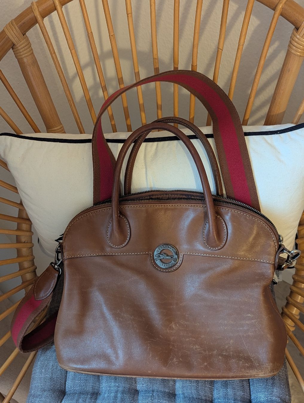 Longchamp Borse da donna: Longchamp Brown Leather Handbag - Timeless Style. – Usato da Schlieren venduto da maseam 4