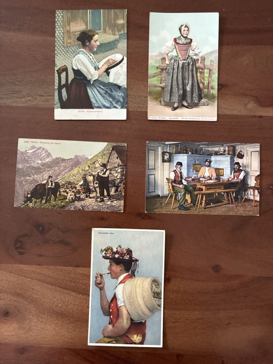 Cartoline postali: 10 Ansichtskarten Schweiz diverse von Appenzell. A – Usato da Oftringen venduto da Cla.vD.74 2
